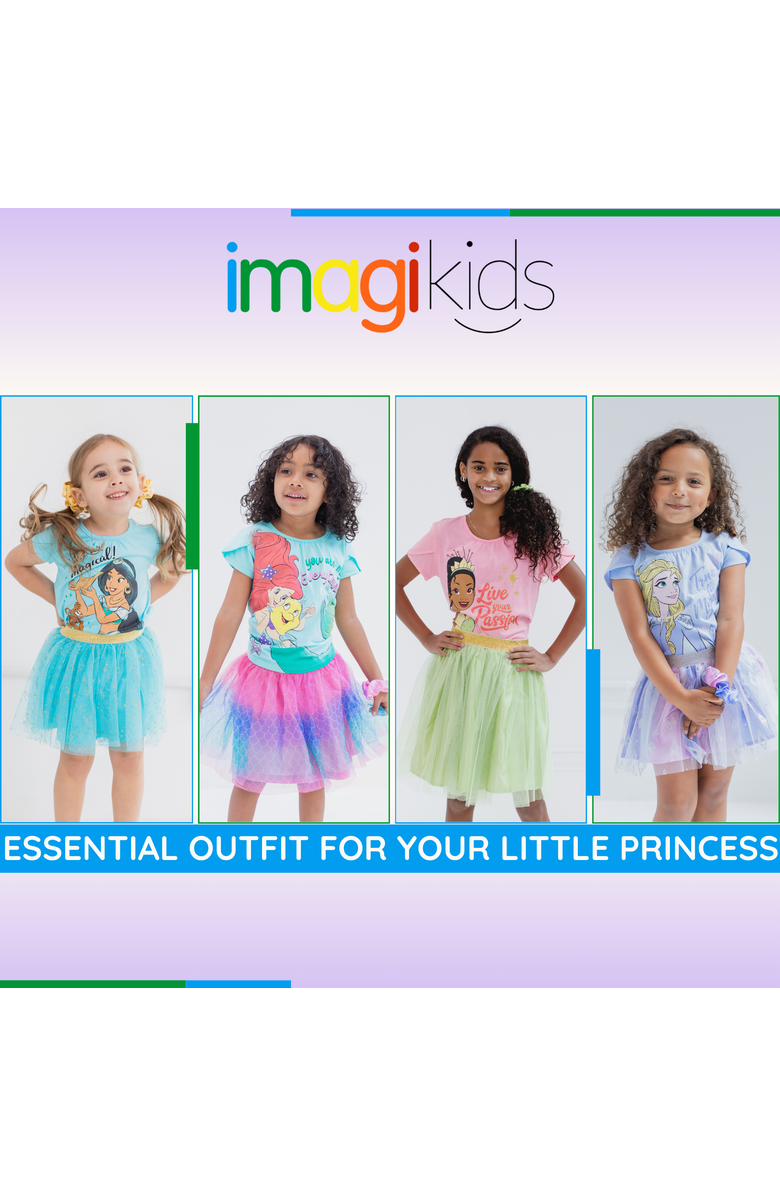 Disney Moana T-Shirt and Tutu Skirt Set with Scrunchie, Alternate, color, Ice Blue Elsa