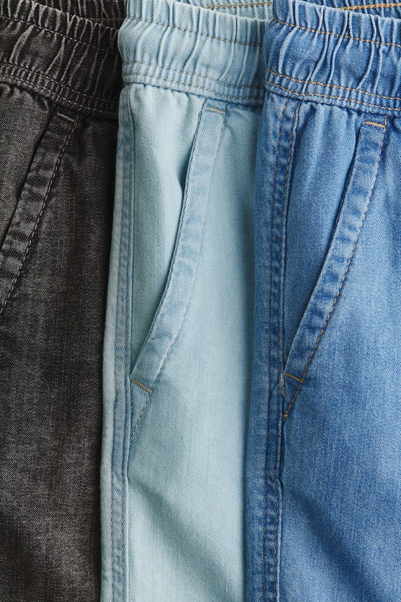 3-pack Denim Shorts, Alternate, color, Light denim blue/black