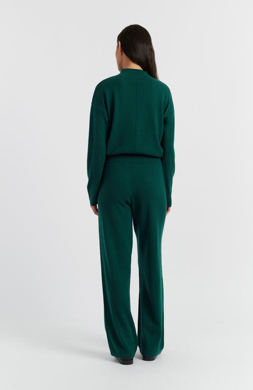 Chinti & Parker Wool & Cashmere Wide Leg Track Pant In Green