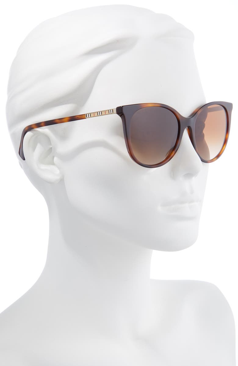 Burberry 55mm Gradient Cat Eye Sunglasses, Alternate, color, Lite Brn Hava