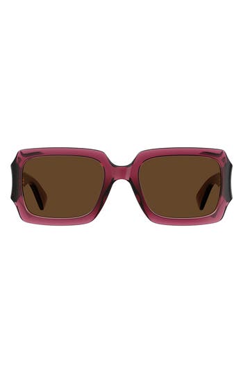 Moschino 53mm Rectangular Sunglasses In Brown