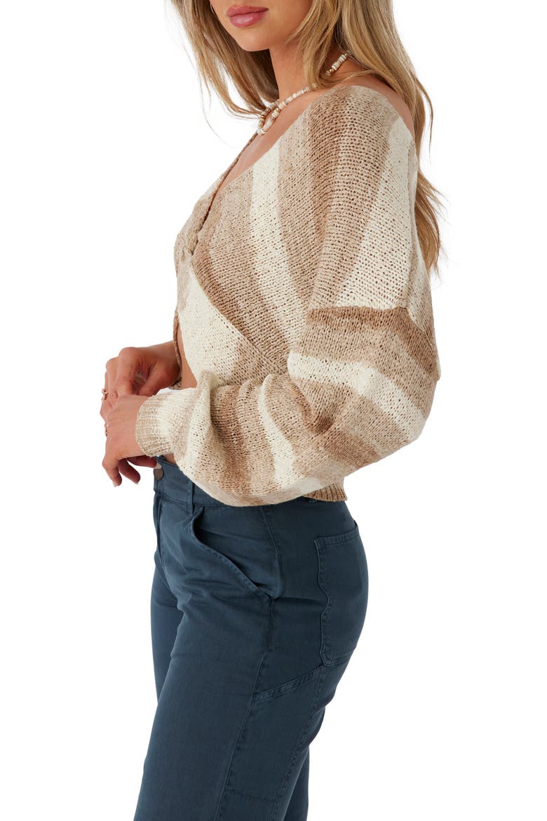 Hillside Stripe Reversible Crop Sweater, Alternate, color, CEMENT