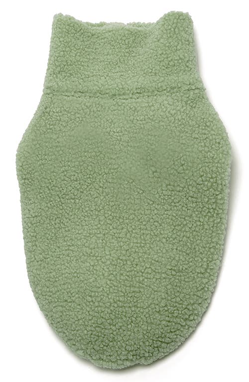 Rebel Dawg Boho Faux Shearling Pullover Dog Sweater In Green
