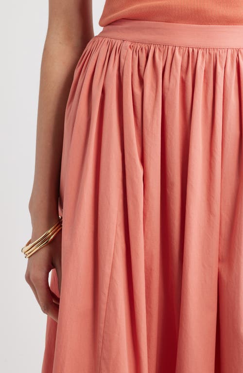 Nordstrom Schiffly Embrodiered Hem Cotton Midi Skirt In Pink