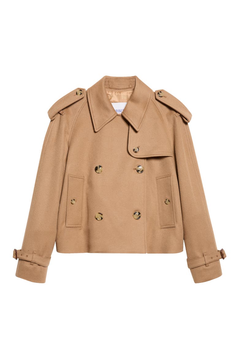 Mayfair Crop Cashmere Trench Jacket, Main, color, CAMEL