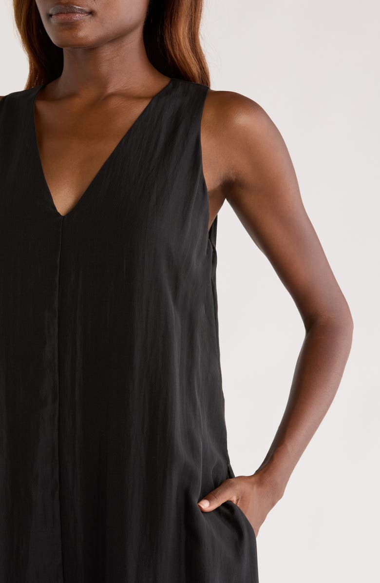 MELLODAY V-Neck Sleeveless Dress, Alternate, color, Black