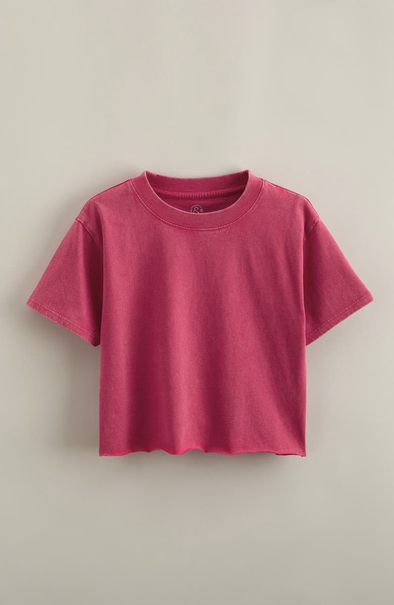 Treasure & Bond Kids' Crop Cotton T-Shirt, Main, color, Burgundy Punch