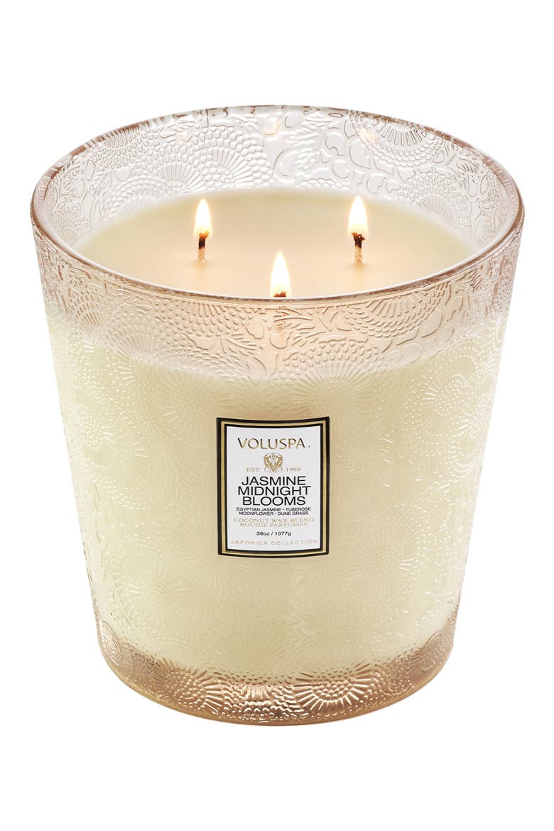 Jasmine Midnight Blooms Three-Wick Hearth Candle, Alternate, color, NO COLOR