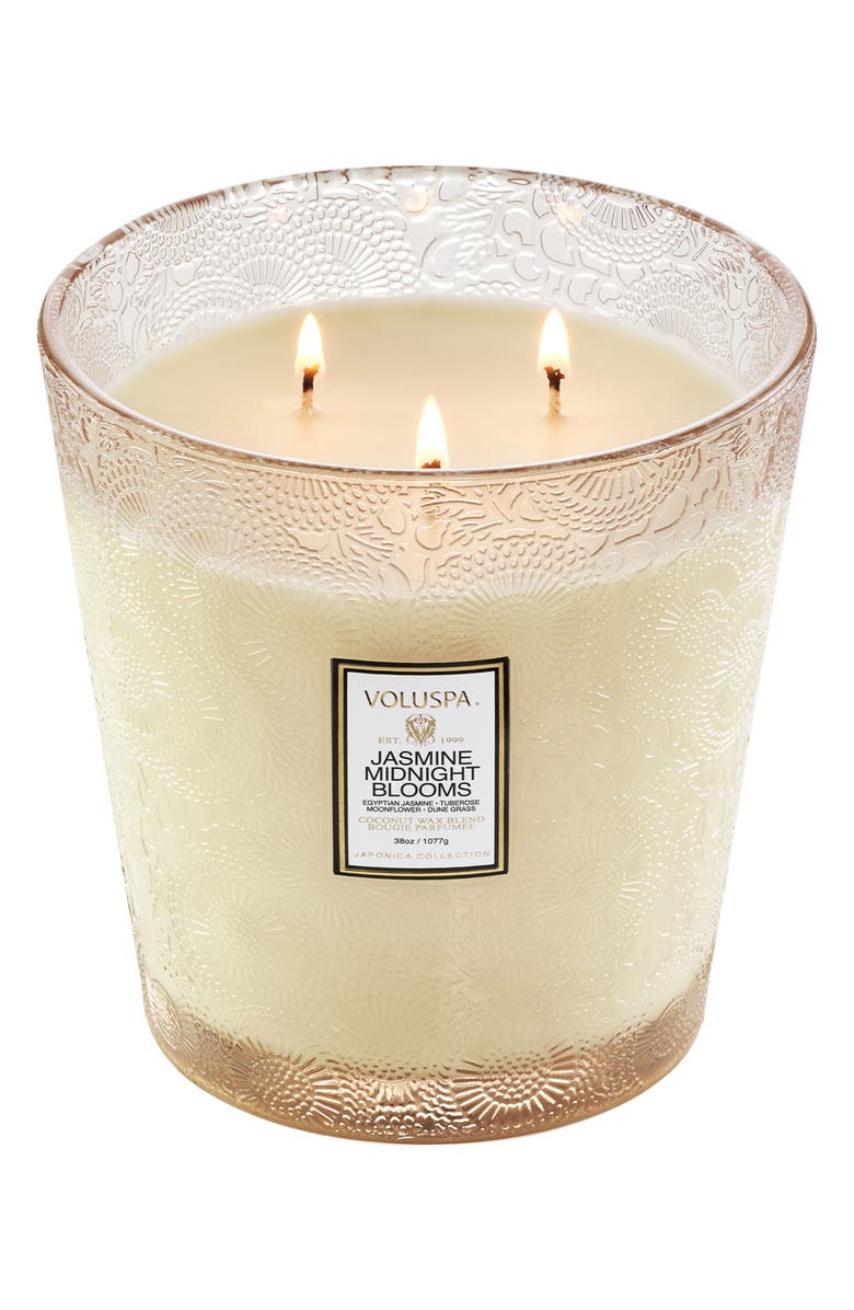 Voluspa Jasmine Midnight Blooms Three-Wick Hearth Candle, Alternate, color, 