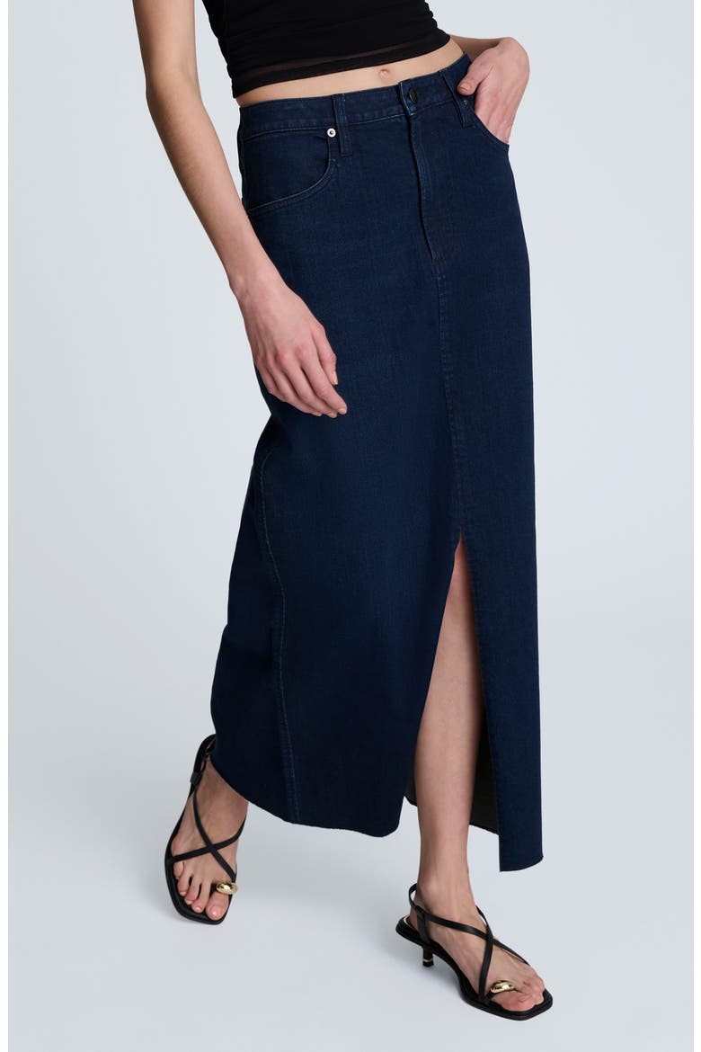 Denim Maxi Skirt, Main, color, MIDNIGHT RINSE WASH