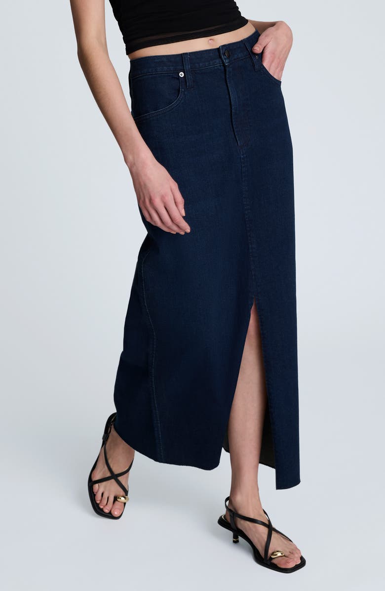Kenneth Cole Denim Maxi Skirt, Main, color, Midnight Rinse Wash