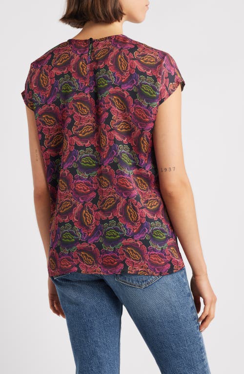 Apny Floral Cap Sleeve Shell In Multi