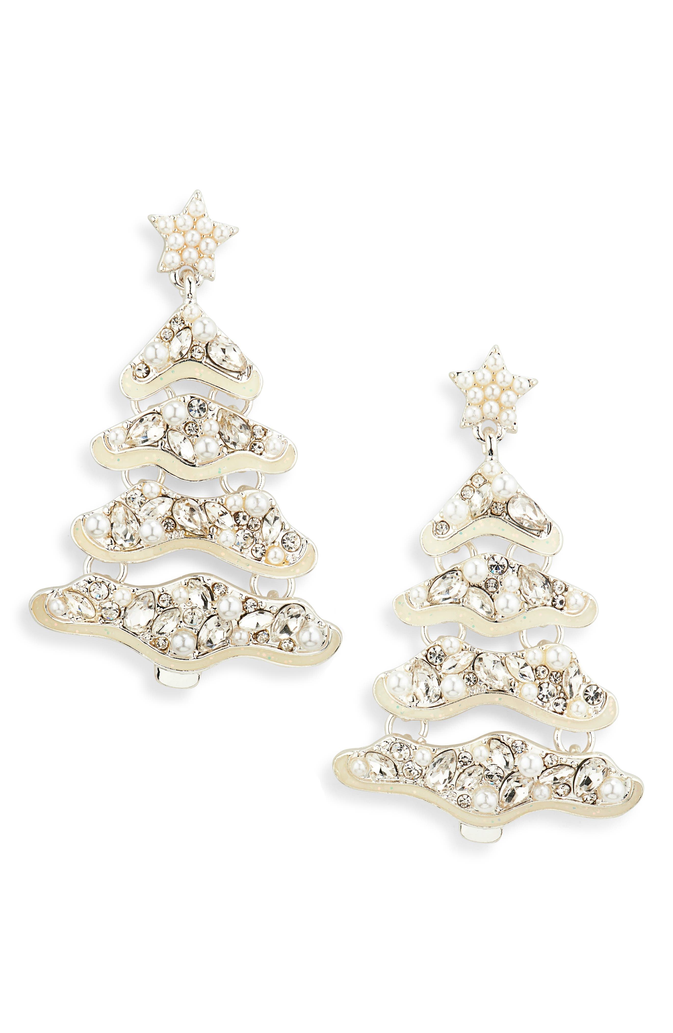 Leith Embellished Christmas Tree Drop Earrings