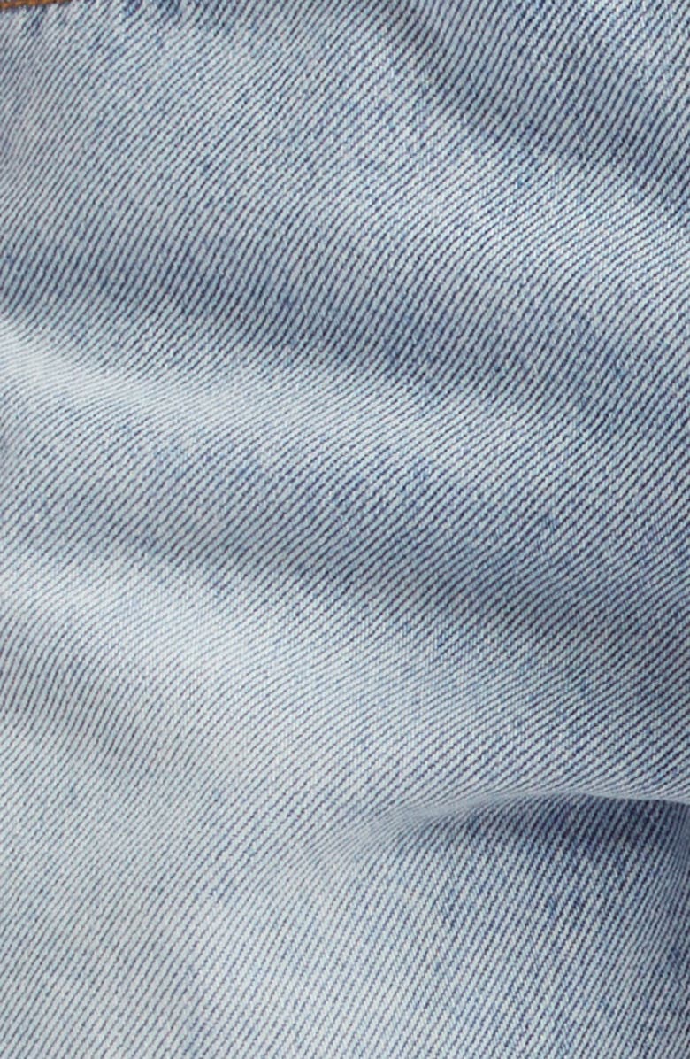 Area Flower Corsage Slit Denim Shorts, Alternate, color,