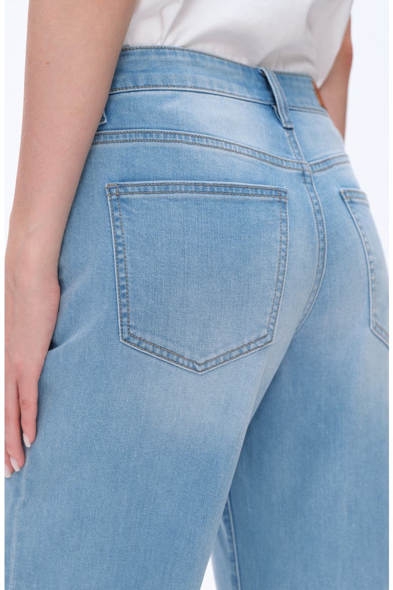 Cuffed Mid Rise Barrel Jeans, Alternate, color, LIGHT BLUE