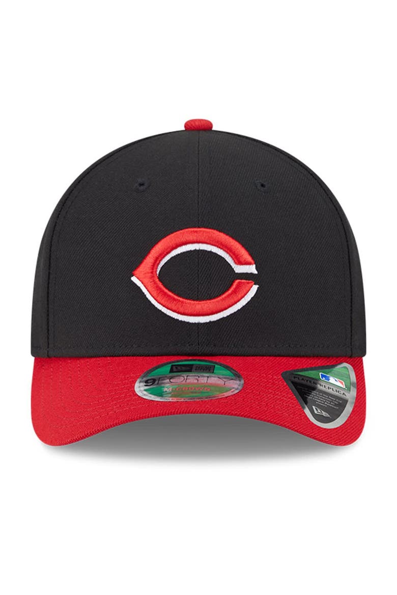 Men's New Era  Black/Red Cincinnati Reds Player Replica 9FORTY Adjustable Hat, Alternate, color, Black