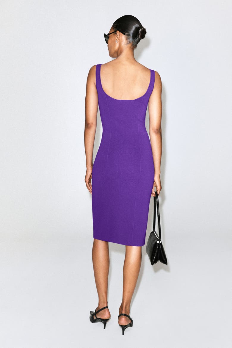 Knitted Midi Bodycon Dress, Alternate, color, PURPLE