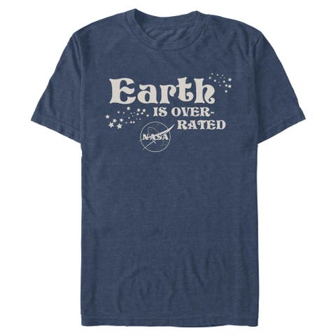 Men's NASA Earth Is Overrated Logo  Graphic T-Shirt