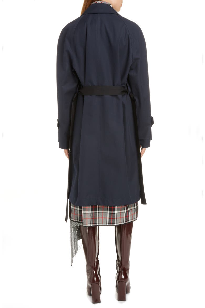 Layered Trench Coat, Alternate, color, DARK NAVY