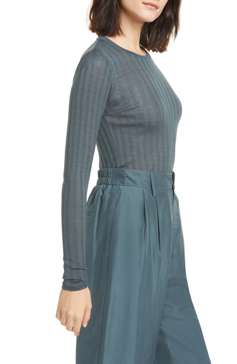 Vince Ribbed Crewneck Cotton Sweater, Alternate, color, 