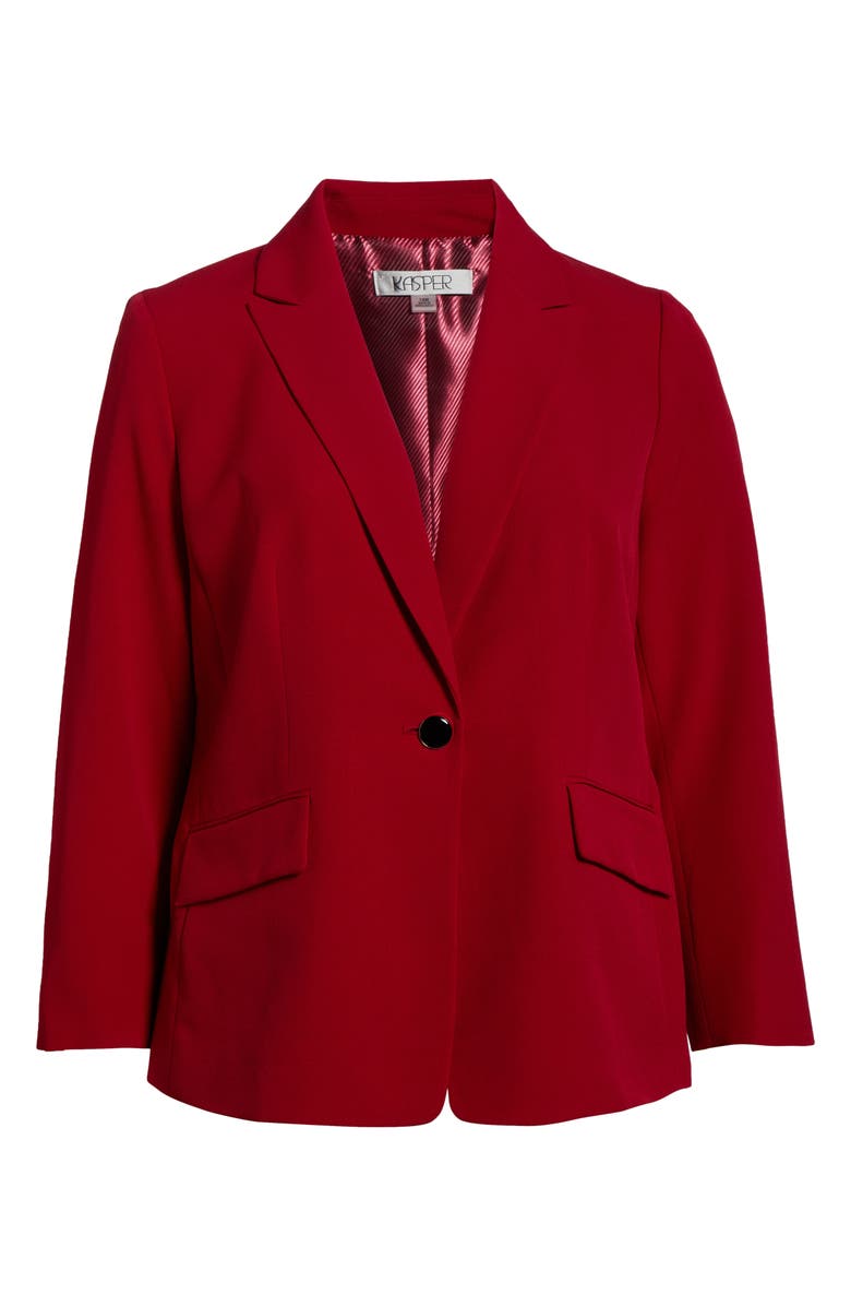 KASPER Peak Lapel One-Button Blazer, Alternate, color, Fire Red