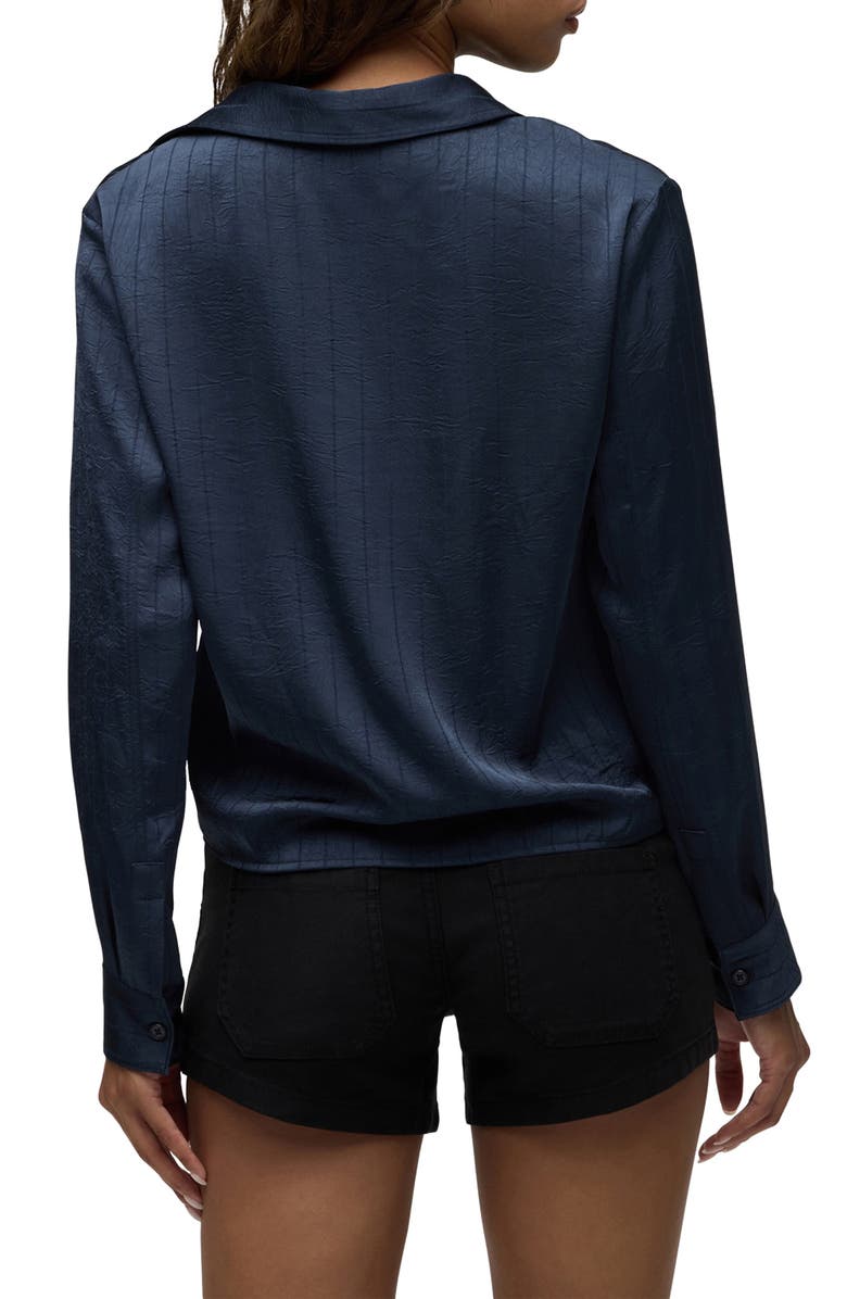 Hudson Jeans Knot Front Button-Down Shirt, Alternate, color, Navy