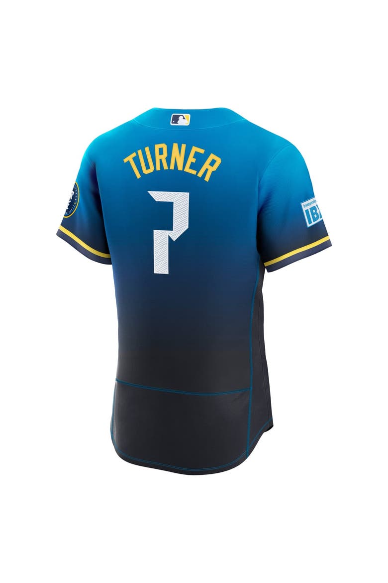 Men's Nike Navy Trea Turner Philadelphia Phillies City Connect Authentic Sponsor Patch Jersey, Alternate, color, Navy
