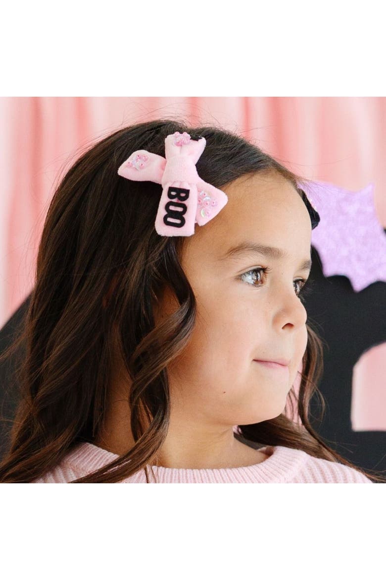 Boo Bows Halloween Clip Set, Alternate, color, Black