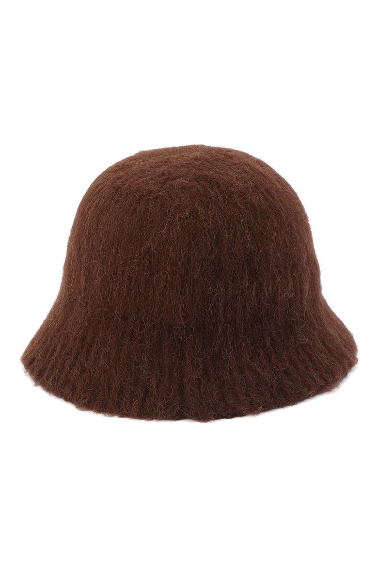 Fuzzy Knit Bucket Hat, Alternate, color, MAPLE