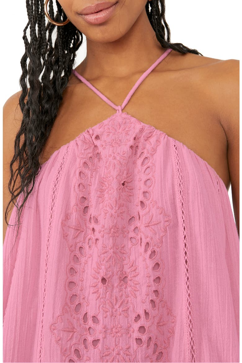 Paloma Eyelet Cotton Minidress, Alternate, color, PINK SPEAK
