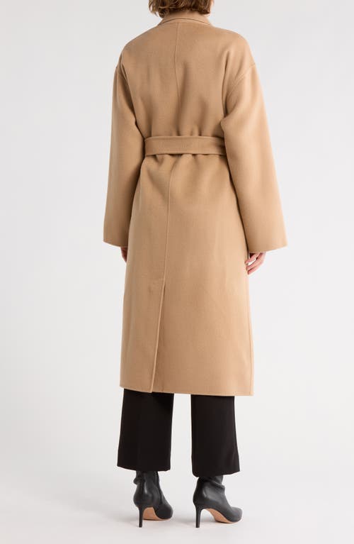 Theory Wool Blend Robe Coat In Brown