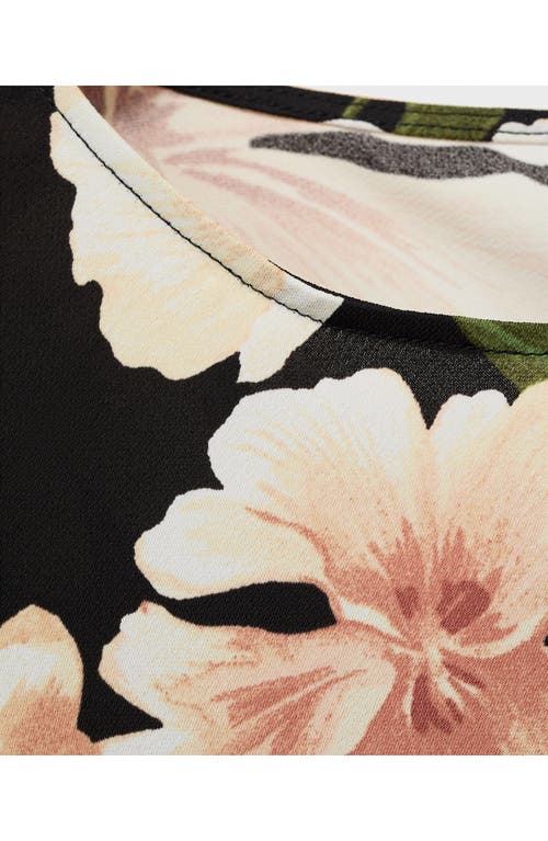 Mango Floral Long Sleeve Minidress In Black