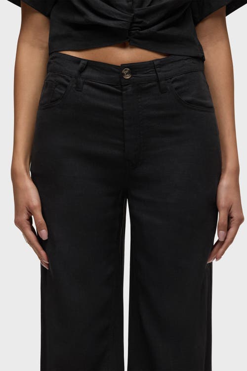 Hudson Jodie High Rise Wide Leg Jeans In Black