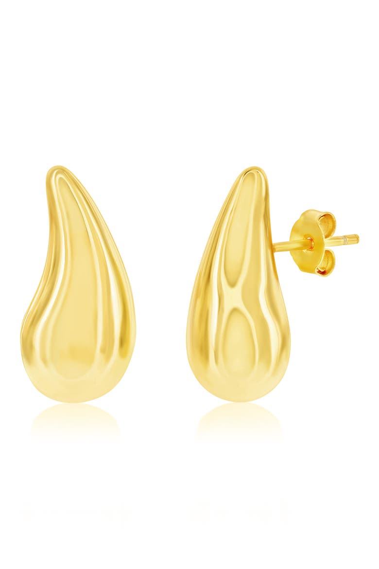 Puffed Teardrop Earrings, Main, color, GOLD