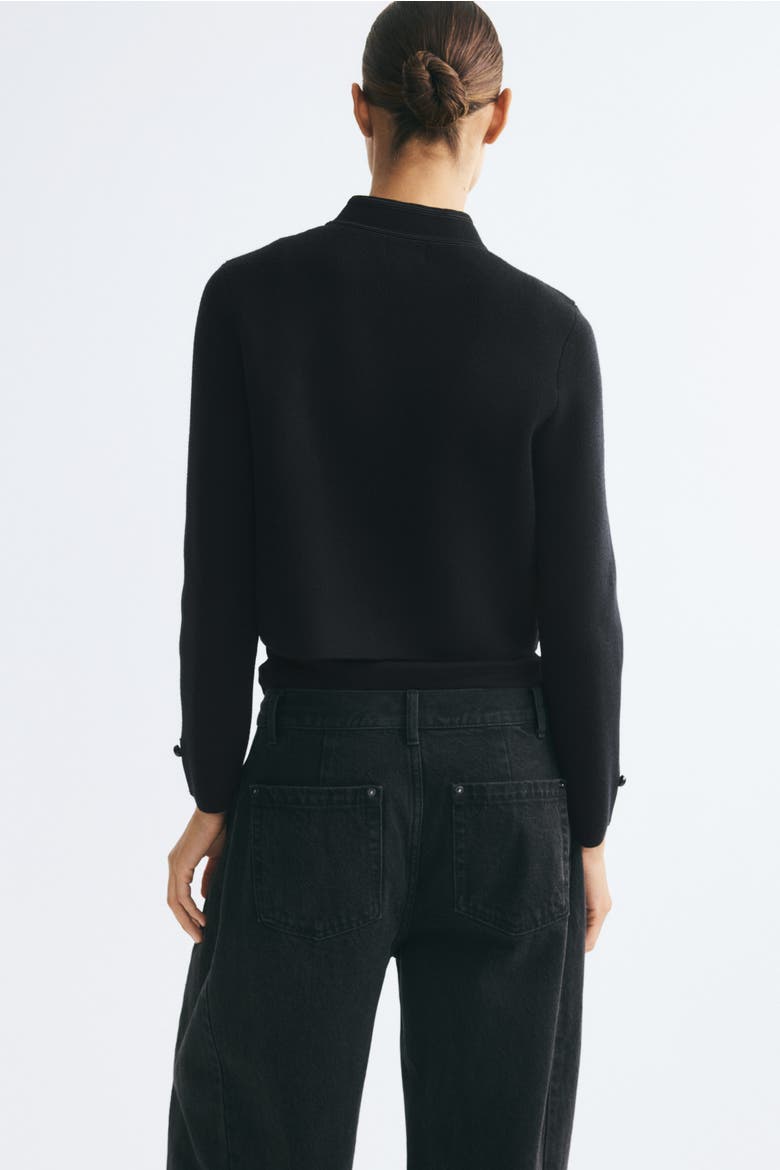 Button-detail Knit Cardigan, Alternate, color, Black