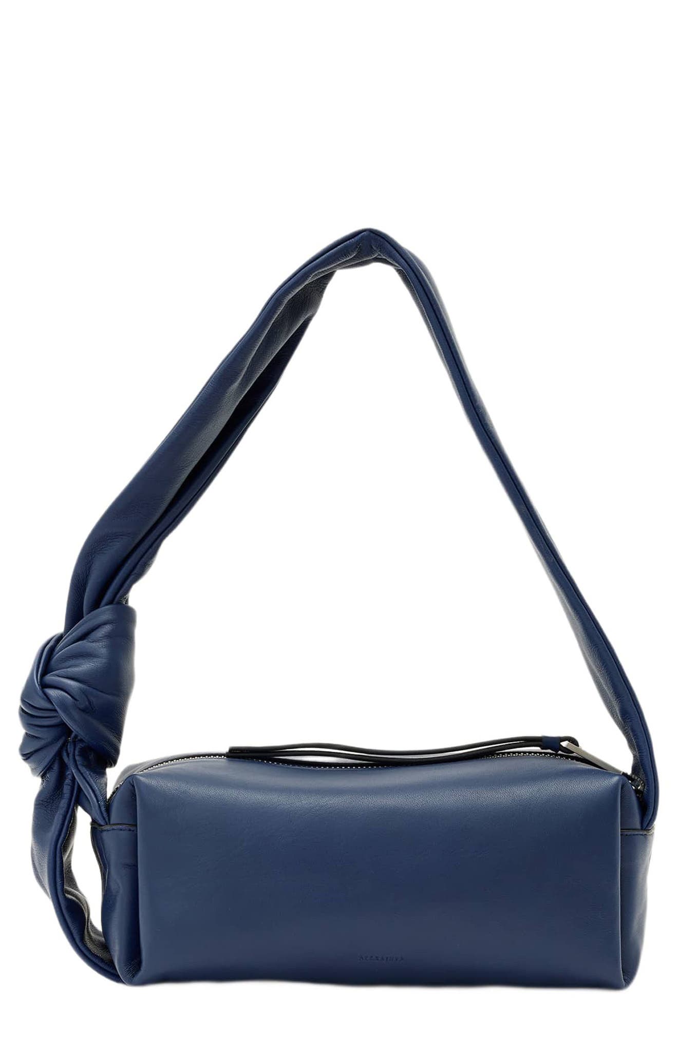 Effie Knot Leather Shoulder Bag, Main, color, TRUE BLUE