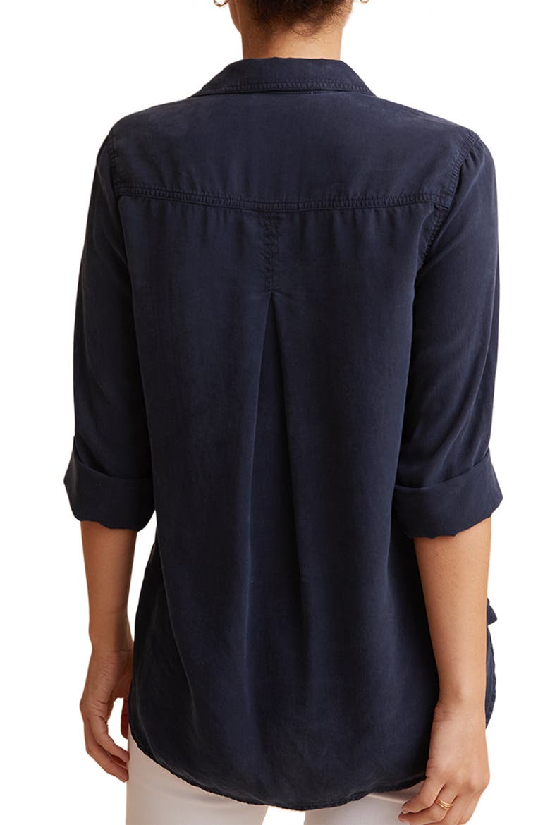 Shirttail Button-Up Shirt, Alternate, color, ENDLESS SEA