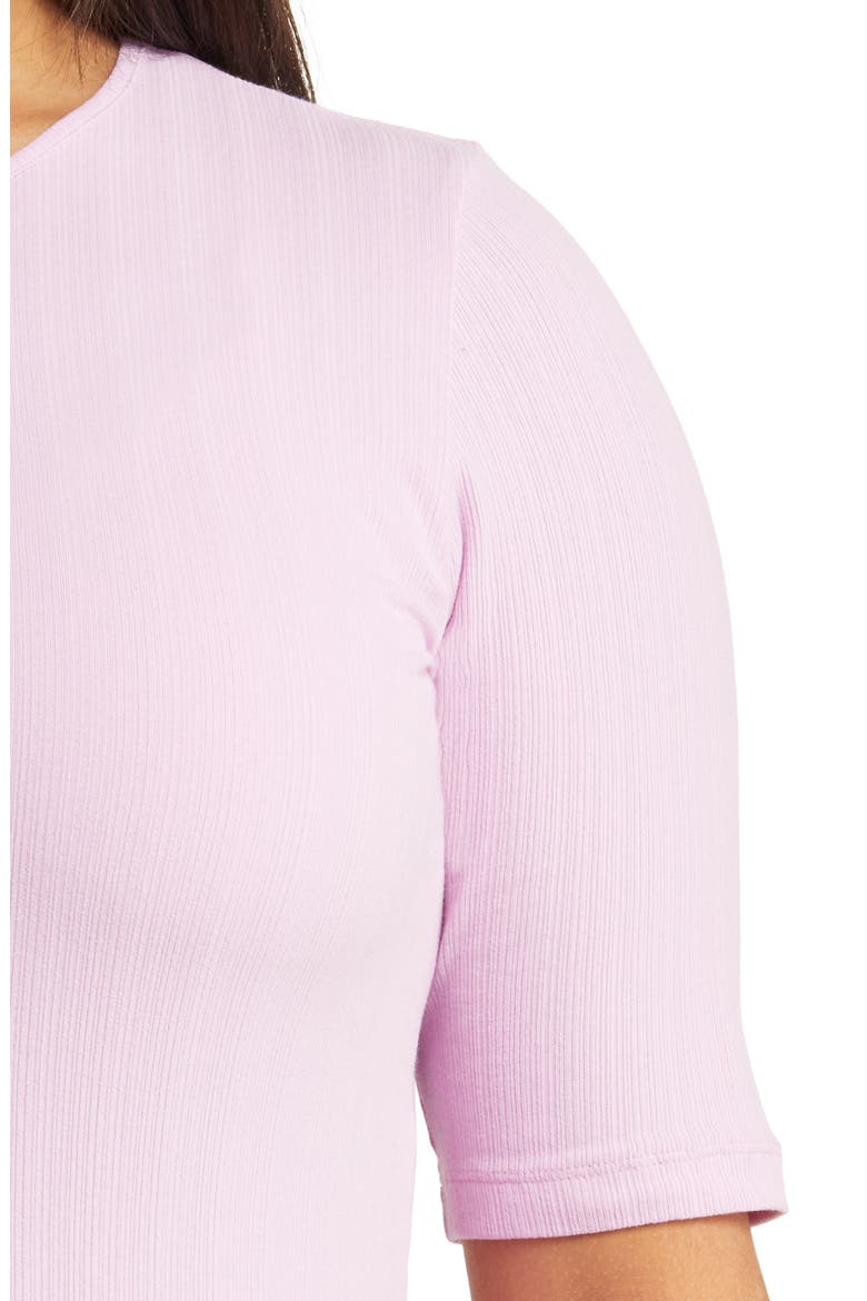 Elbow Sleeve Stretch Cotton Top, Alternate, color, PETAL NECTAR
