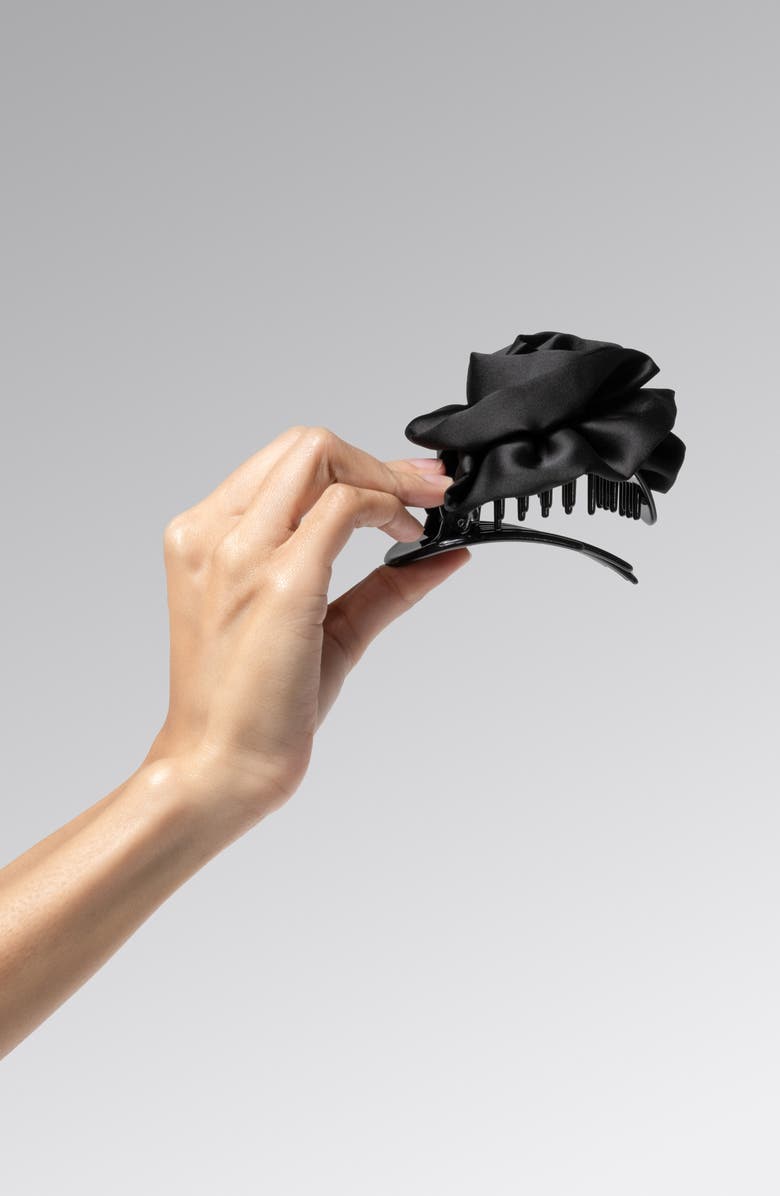 Kitsch Rosette Cloud Hair Clip, Alternate, color, Black