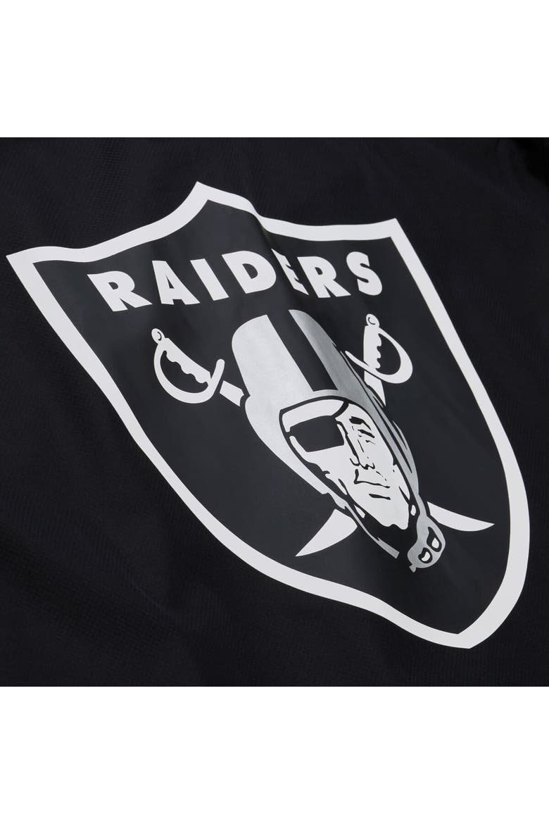 Men's Mitchell & Ness Black Las Vegas Raiders Coaches Full-Snap Hooded Windbreaker Jacket, Alternate, color, Black