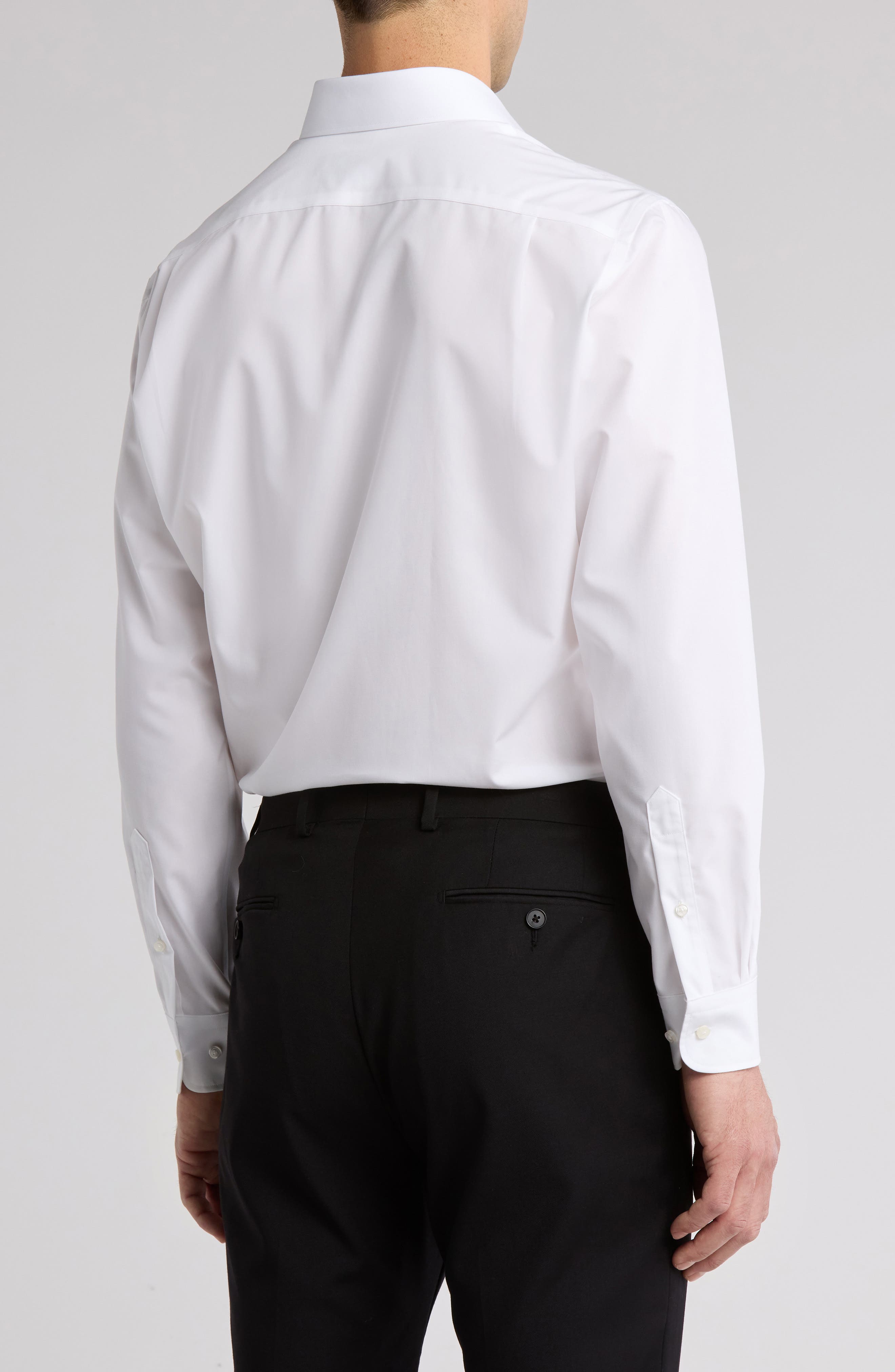 nordstrom non iron dress shirt Nordstrom Non-Iron Traditional Fit Solid Cotton Dress Shirt in White at Nordstrom, Size 17