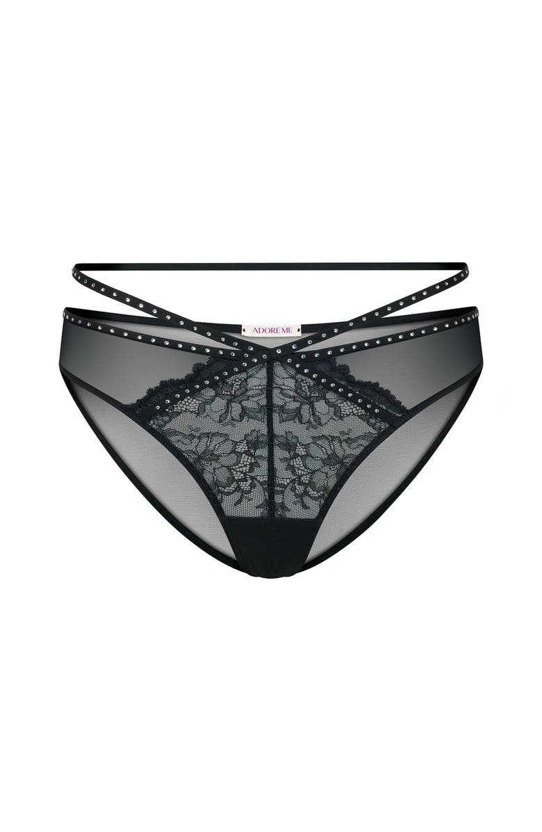 Adore Me Lyra Brazilian Panties, Alternate, color, Black