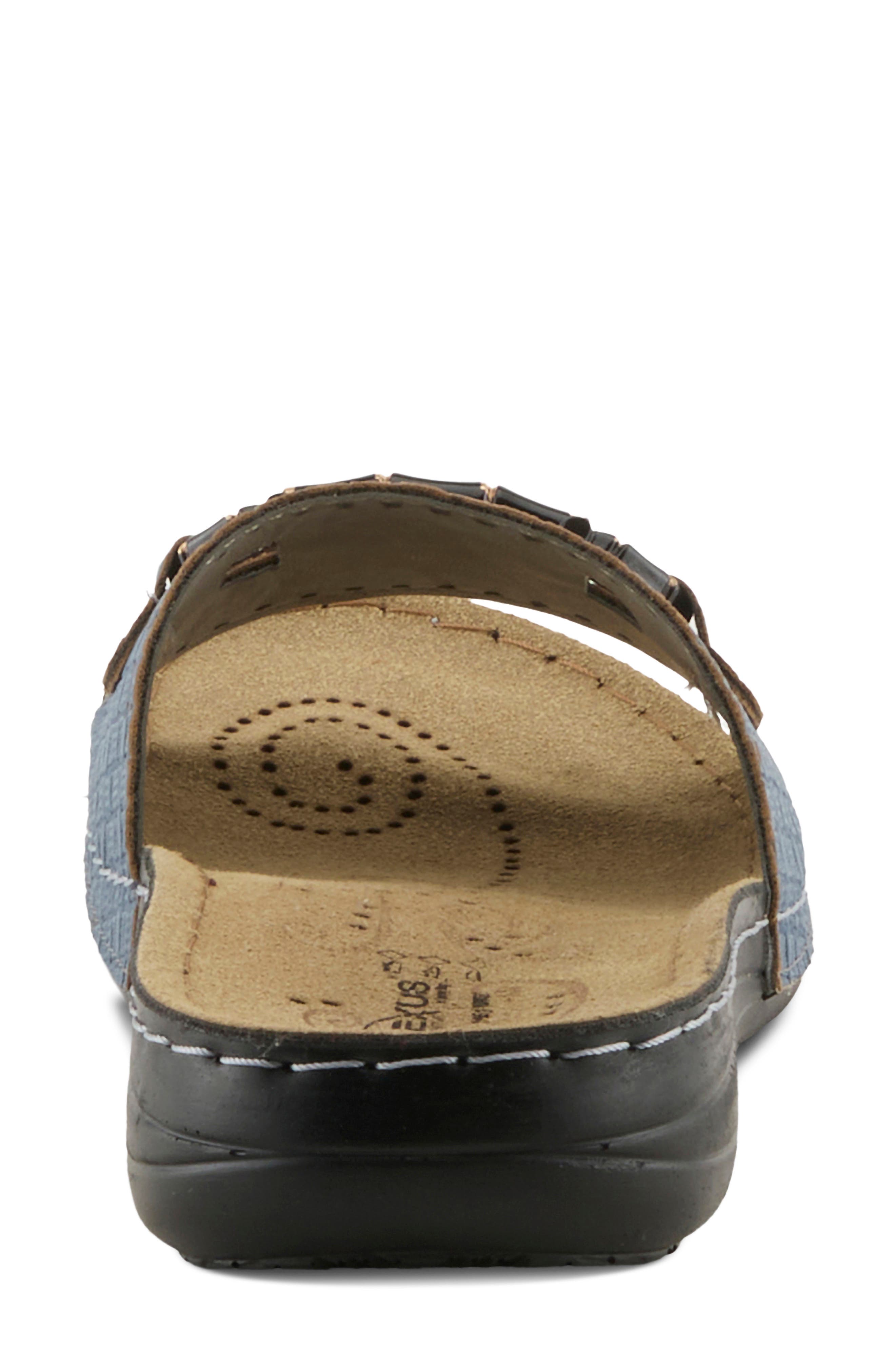 Enamel Bit Slide Sandal, Alternate, color, NAVY