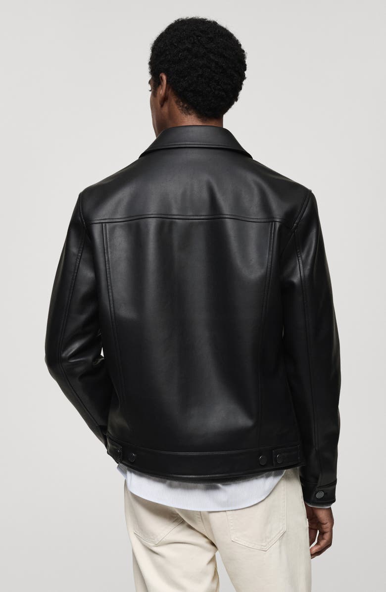 MANGO Faux Leather Jacket with Pockets, Alternate, color,