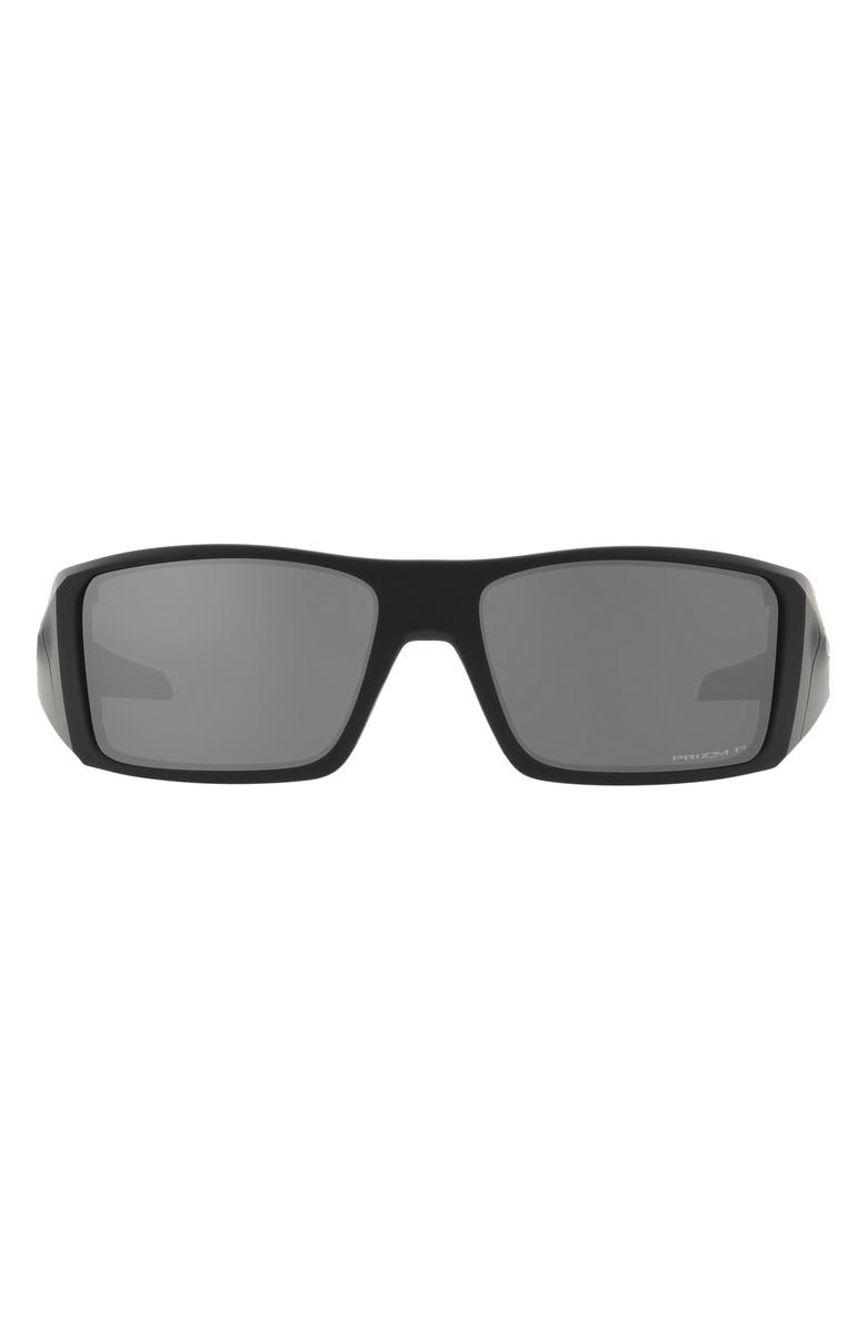 Oakley Heliostat 61mm Prizm<sup>™</sup> Polarized Rectangular Sunglasses, Main, color, Matte Black