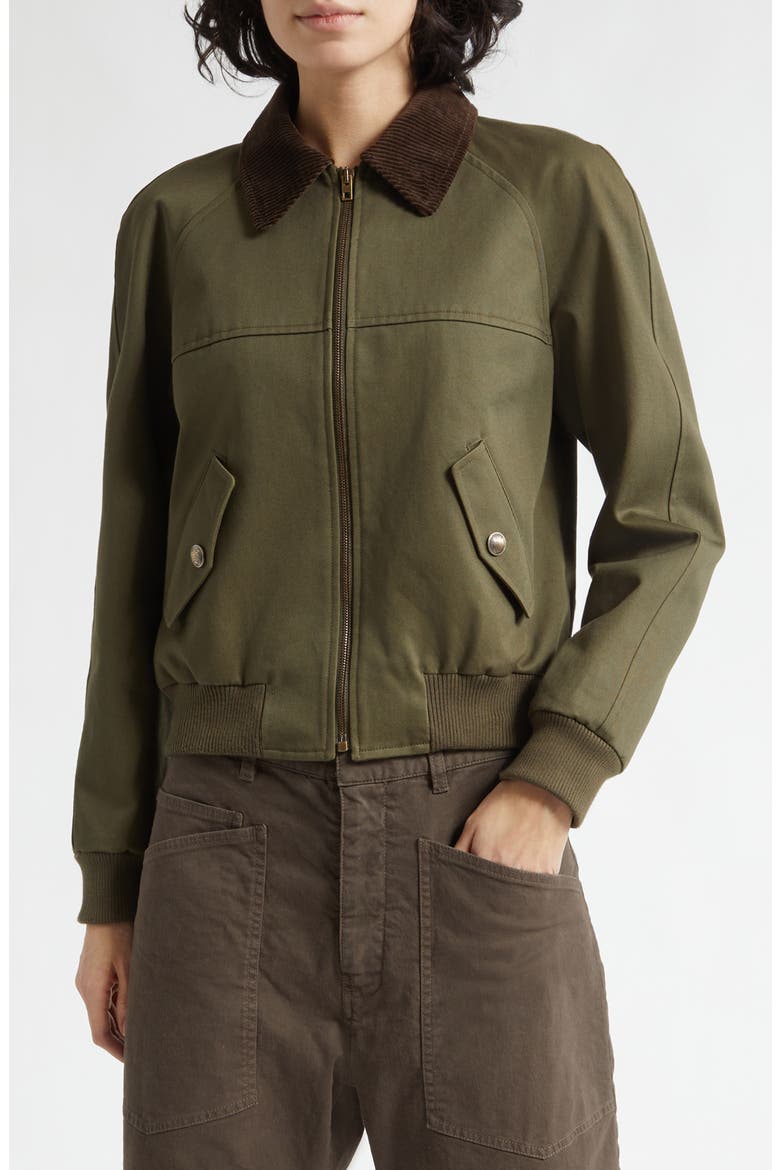 Victor Cotton Bomber Jacket, Main, color, ARMY GREEN