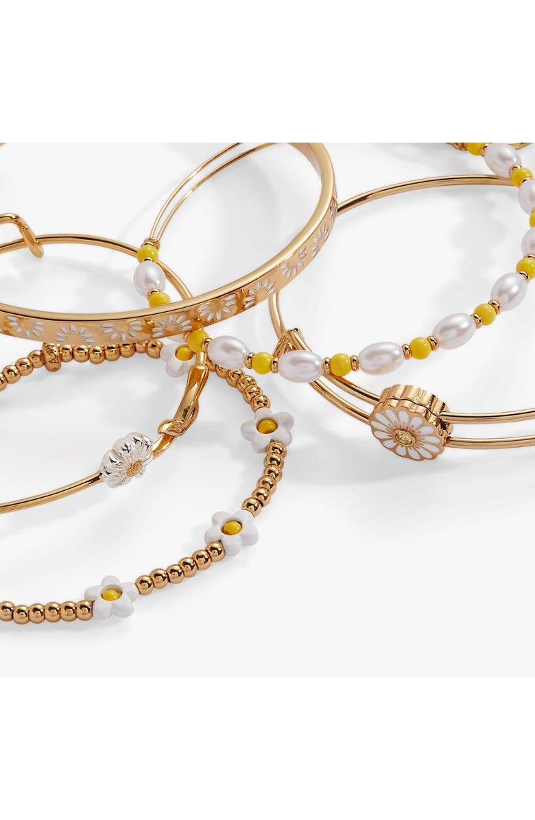 Alex and Ani Daisy Bangle Bracelet Set of 5, Alternate, color, Gold