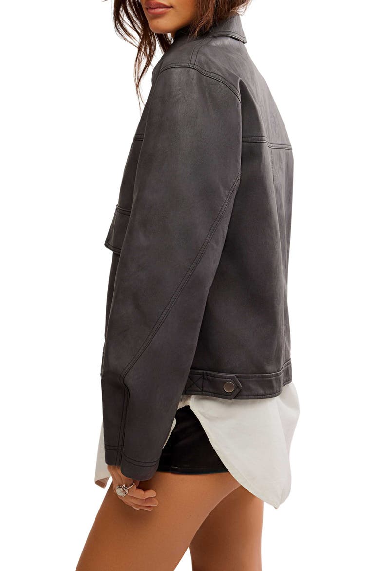 Blair Faux Leather Jacket, Alternate, color, CHARCOAL COMBO