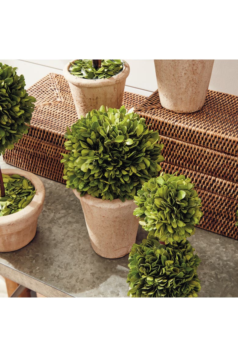 Boxwood Topiaries Faux (Fake) Set of 8, Alternate, color, Brown