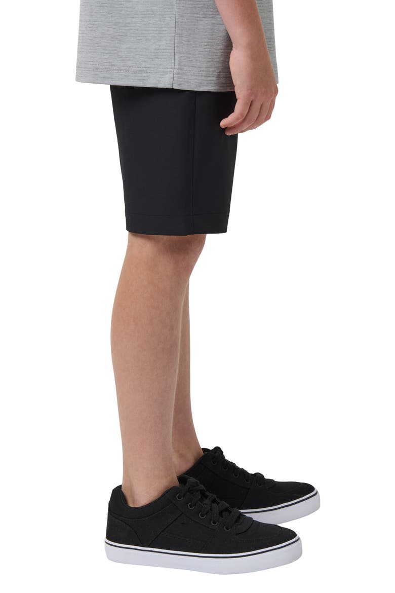 Kids' Wanderlust Flat Front Stretch Shorts, Alternate, color, BLACK